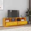 Image de vidaXL Meubles TV 2 pcs jaune moutarde 67x39x44 cm acier 841746