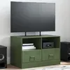 Image de vidaXL Meuble TV vert olive 67x39x44 cm acier 841747
