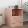Image de vidaXL Table de chevet rose 34,5x39x44 cm acier, armoire, meubles de chambre à coucher, support de téléphone, armoire 841753