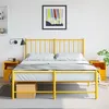 Image de vidaXL Tables de chevet 2 pcs jaune moutarde 34,5x39x44 cm acier, armoire, table d'appoint, table de nuit, table de chevet, 841758