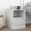 Image de vidaXL Table de chevet blanc 34,5x39x44 cm acier, armoire, table d'appoint, table de nuit, table de chevet, meuble de 841761