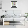 Image de vidaXL Tables de chevet 2 pcs blanc 34,5x39x44 cm acier, armoire, table d'appoint, table de nuit, table de chevet, meuble de 841762
