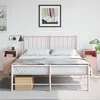 Image de vidaXL Tables de chevet 2 pcs rose 34,5x39x62 cm acier, armoire, meubles de chambre à coucher, support de téléphone, armoire 841766