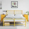 Image de vidaXL Tables de chevet 2 pcs jaune moutarde 34,5x39x62 cm acier, armoire, meubles de chambre à coucher, support de 841782