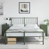 Image de vidaXL Tables de chevet 2 pcs noir vert olive 34,5x39x62 cm acier, armoire, meubles de chambre à coucher, support de 841784