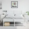 Image de vidaXL Tables de chevet 2 pcs blanc 34,5x39x62 cm acier, armoire, meubles de chambre à coucher, support de téléphone, 841786