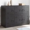 Image de vidaXL Buffet noir 99x39x73 cm acier, armoire, placard, buffet haut, armoire latérale, armoire de rangement, organisateur de 841793