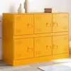 Image de vidaXL Buffet jaune moutarde 99x39x73 cm acier, armoire, placard, buffet haut, armoire latérale, armoire de rangement, 841796
