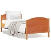 Image de vidaXL Cadre de Lit avec Tête de Lit, Lit Simple avec Sommier à Lattes, Lit Adulte, Meuble de Chambre, Moderne, Cire Marron 842573