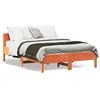 Image de vidaXL Cadre de Lit avec Tête de Lit, Lit Double avec Sommier à Lattes, Lit Adulte, Meuble de Chambre, Moderne, Cire Marron 842613