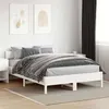 Image de vidaXL Cadre de Lit avec Tête de Lit, Lit Double avec Sommier à Lattes, Lit Adulte, Meuble de Chambre, Moderne, Blanc 842751