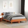 Image de vidaXL Cadre de Lit et Tête de Lit, Lit Double avec Sommier à Lattes, Lit Adulte, Meuble de Chambre, Moderne, Cire Marron 842757