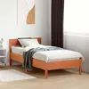Image de vidaXL Cadre de Lit avec Tête de Lit, Lit Simple avec Sommier à Lattes, Lit Adulte, Meuble de Chambre, Moderne, Cire Marron 842765