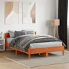 Image de vidaXL Cadre de Lit avec Tête de Lit, Lit Double avec Sommier à Lattes, Lit Adulte, Meuble de Chambre, Moderne, Cire Marron 842777