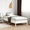 Image de vidaXL Cadre de Lit avec Tête de Lit, Lit Simple avec Sommier à Lattes, Lit Adulte, Meuble de Chambre, Moderne, Blanc 842779