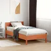 Image de vidaXL Cadre de Lit avec Tête de Lit, Lit Simple avec Sommier à Lattes, Lit Adulte, Meuble de Chambre, Moderne, Cire Marron 842781