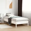 Image de vidaXL Cadre de Lit avec Tête de Lit, Lit Simple avec Sommier à Lattes, Lit Adulte, Meuble de Chambre, Moderne, Blanc 842783