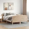 Image de vidaXL Cadre de Lit avec Tête de Lit, Lit Double avec Sommier à Lattes, Lit Adulte, Meuble de Chambre à Coucher, 135x190 cm 3216182