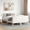 Image de vidaXL Cadre de Lit avec Tête de Lit, Lit Double avec Sommier à Lattes, Lit Adulte, Meuble de Chambre à Coucher, Blanc 3216183