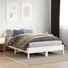 Image de vidaXL Cadre de Lit avec Tête de Lit, Lit Double avec Sommier à Lattes, Lit Adulte, Meuble de Chambre à Coucher, Blanc 3216198