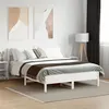 Image de vidaXL Cadre de Lit avec Tête de Lit, Lit Double avec Sommier à Lattes, Lit Adulte, Meuble de Chambre à Coucher, Blanc 3216207