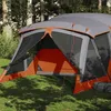 Image de Tente de camping avec porche 4 personnes orange imperméable