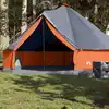 Image de Vidaxl Tipi Tente Familiale, 8 Personnes, Gris-Orange, Imperméable