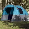 Image de Tente de camping tunnel 4 personnes bleu imperméable
