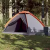 Image de Tente de camping à dôme 4 personnes gris et orange imperméable