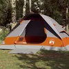 Image de Tente de camping à dôme 4 personnes gris et orange imperméable