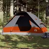 Image de Tente familiale à dôme 6 personnes gris et orange imperméable