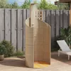 Image de Douche d extérieur beige 100x100x241,5cm poly rotin bois acacia
