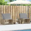 Image de vidaXL Lot de 2 Chaises longues modulaires avec Table, Bain de Soleil, Transat de Terrasse, Siège de Jardin Patio Extérieur, 368425