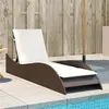 Image de vidaXL Chaise Longue avec Coussins, Lit de Repos avec Dossier Réglable, Bain de Soleil, Meuble de Jardin Extérieur, Moderne, 368279