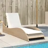 Image de Chaise longue vidaxl L. 205 cm en resine tressee H. 73 cm beige non empilable non pliable
