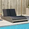 Image de vidaXL Chaise Longue avec Coussins, Lit de Repos avec Dossier Réglable, Bain de Soleil, Meuble de Jardin Extérieur, Moderne, 368289