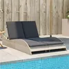 Image de Chaise longue vidaxl L. 205 cm en rotin H. 73 cm gris non empilable non pliable