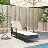 Image de Chaise longue - VIDAXL - 63x200x81 cm - Dossier réglable 3 positions - Coussin amovible - Résine tressée