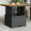 Image de vidaXL Table de Jardin, Table Basse, Table à Manger, Meuble de Terrasse Cour Balcon Patio Extérieur, Noir Résine Tressée et 368269