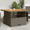Image de Table de jardin gris 110x110x71 cm Résine tressée bois d acacia