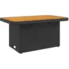 Image de Table de jardin vidaXL noir résine tressée et bois acacia 90x55x71 cm