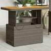 Image de Table de jardin gris 90x55x71cm Résine tressée et bois d acacia