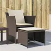 Image de vidaXL Chaise de jardin avec tabouret marron résine tressée, siège de jardin, siège d'extérieur, chaise d'extérieur, chaise 368617