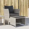 Image de vidaXL Chaise de jardin avec tabouret gris clair résine tressée, siège de jardin, siège d'extérieur, chaise d'extérieur, 368621