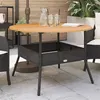 Image de vidaXL Table de jardin et dessus en bois d'acacia noir résine tressée, table d'extérieur, table à manger de jardin, meuble 368625