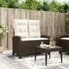Image de Banc inclinable - VIDAXL - Marron - Résine tressée - Coussins amovibles - 2 personnes