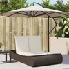Image de vidaXL Chaise longue double avec coussins marron résine tressée, transat, lit de jour d'extérieur, lit de jour de jardin, 368091