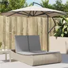 Image de vidaXL Chaise longue double avec coussins beige résine tressée, transat, lit de jour d'extérieur, lit de jour de jardin, lit 368093