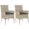 Image de Lot de 2 Chaises de jardin vidaXL avec coussins gris clair résine tressée