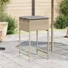 Image de vidaXL Tabourets de bar jardin avec coussins lot de 2 beige poly rotin, tabouret, tabouret de bar extérieur, chaise de bar, 368320